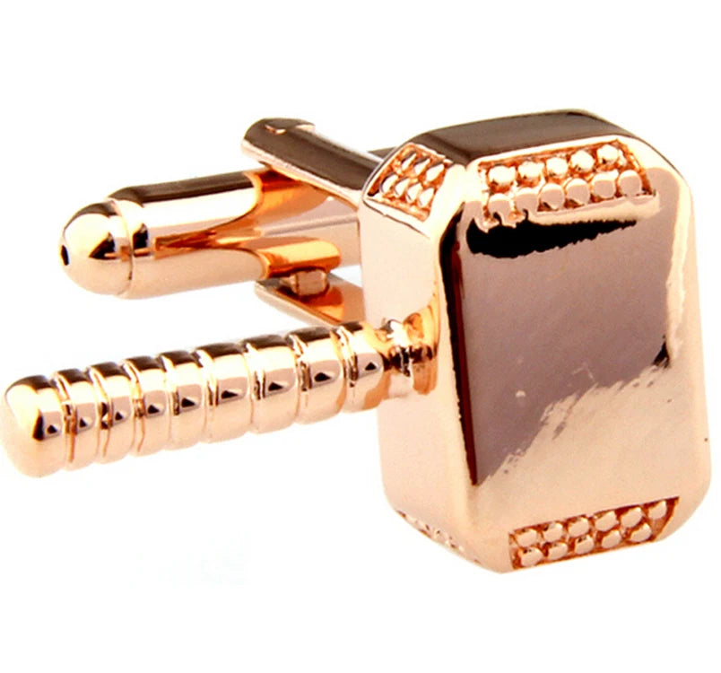 Hammer of Thor Cufflinks – Superhero Inspired Men’s Cufflinks in Silver & Rose Gold