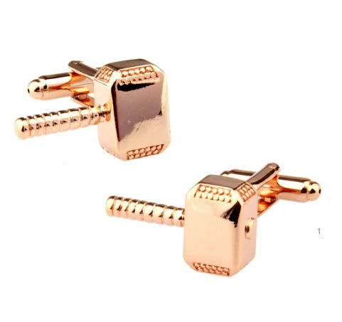 Hammer of Thor Cufflinks – Superhero Inspired Men’s Cufflinks in Silver & Rose Gold