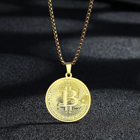 Bitcoin Piece & Chain Necklace | Bust-Down Blockchain Jewelry