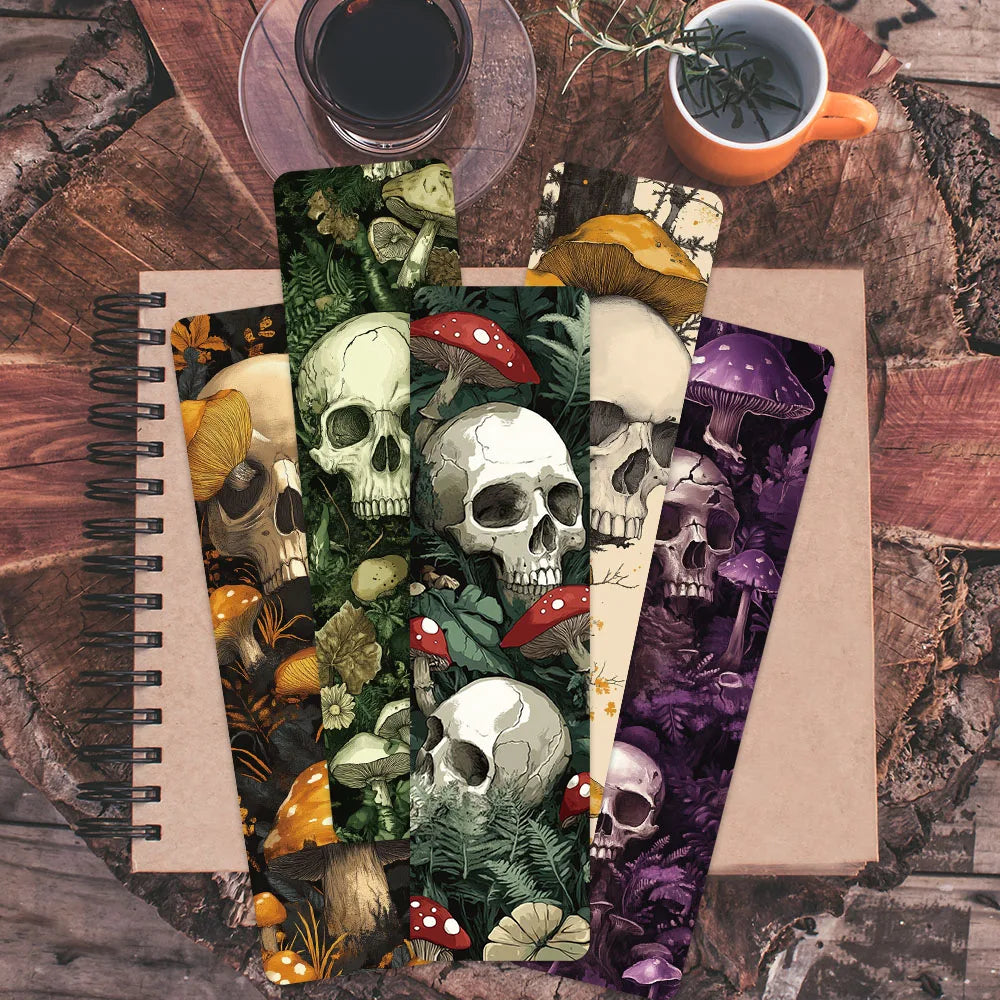 Skull & Mushroom Bookmark Bundle | 30-piece Set of Gothic Fantasy Bookmarks