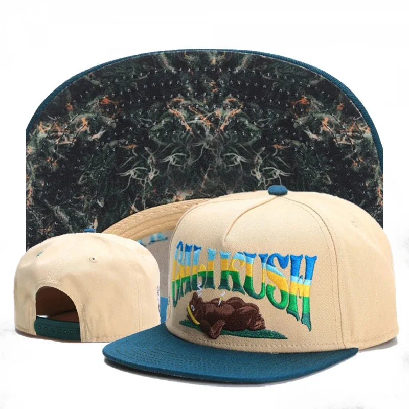 Designer Hood Hats Snapback Collection – Embroidered Streetwear Caps with Printed Brims