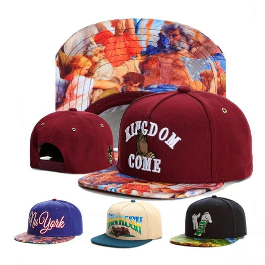 Designer Hood Hats Snapback Collection – Embroidered Streetwear Caps with Printed Brims