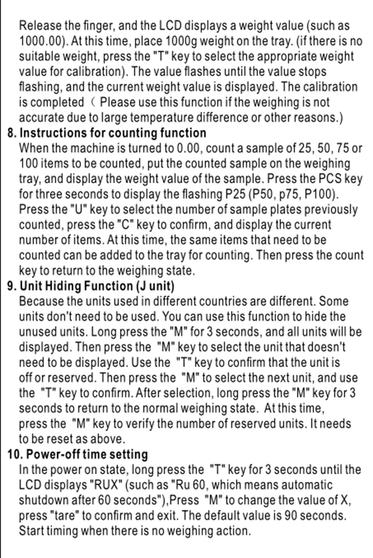 CD-123 Digital Scale User Manual with specifications and operating instructions.