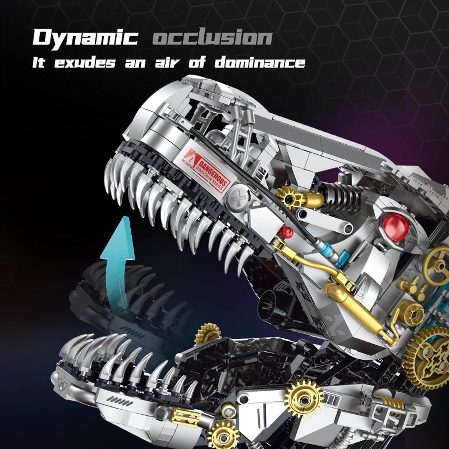 T-Rex Skull Building Brick STEM Blocks Builder's Puzzle | 916 Piece Block Toy