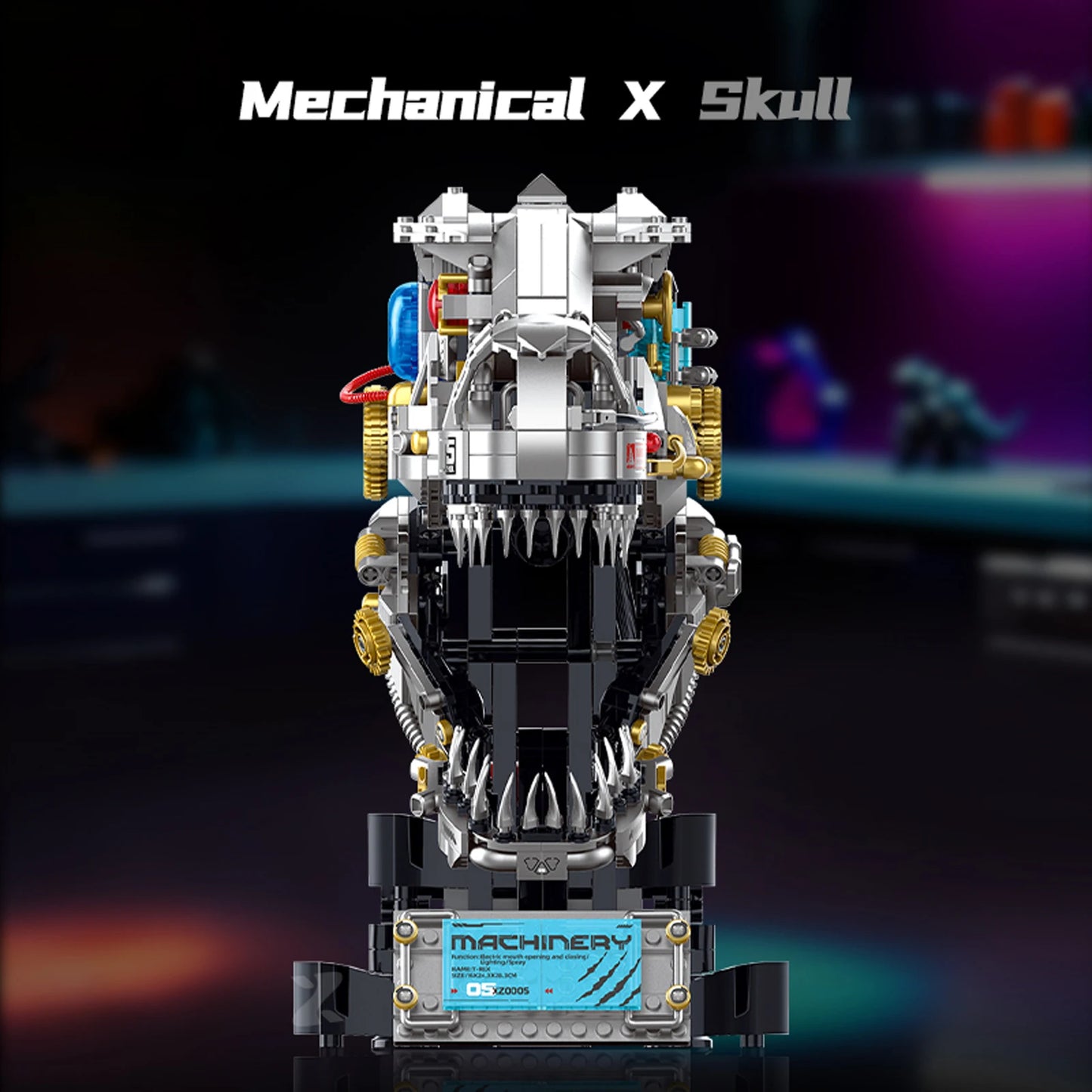 T-Rex Skull Building Brick STEM Blocks Builder's Puzzle | 916 Piece Block Toy