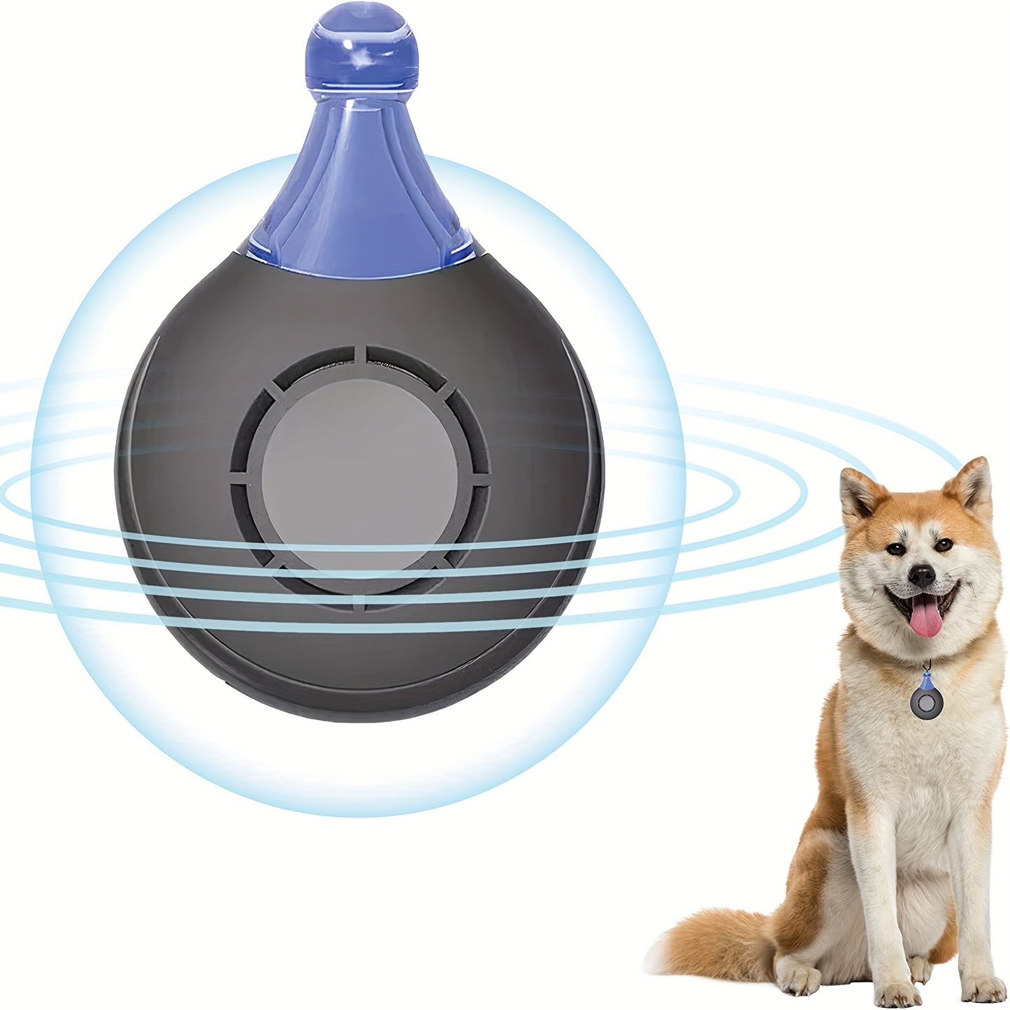 Dog training device with a dog sitting next to it on a white background