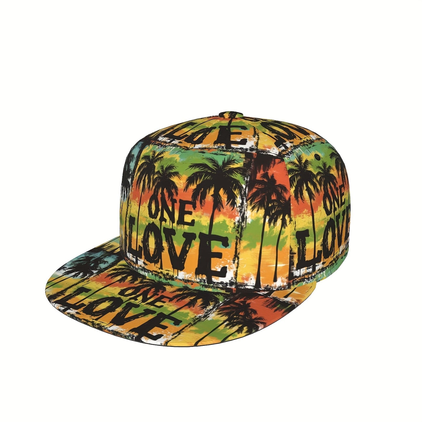 One Love Rasta Snapback Cap | Tropical Jamaica Print