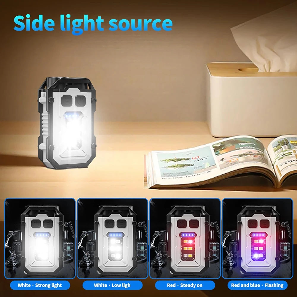 Ultra-bright COB LED keychain flashlight with magnetic base