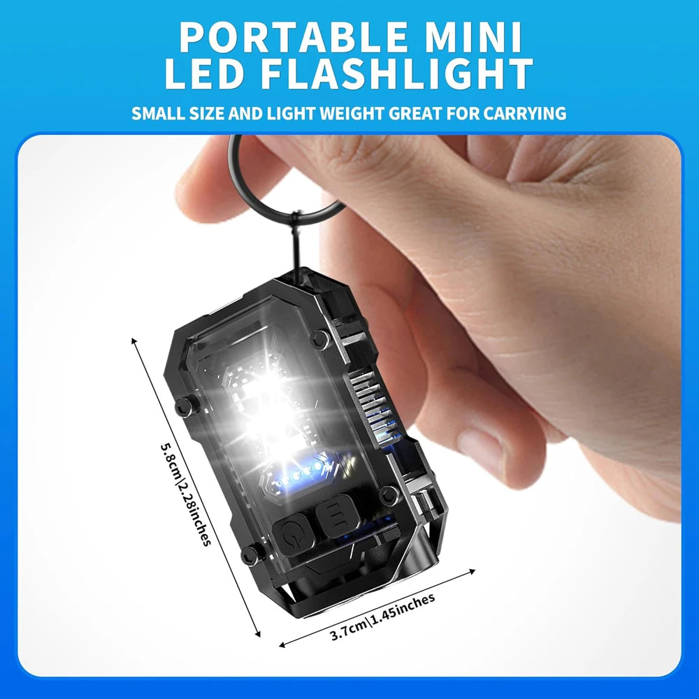 Ultra-bright COB LED keychain flashlight with magnetic base