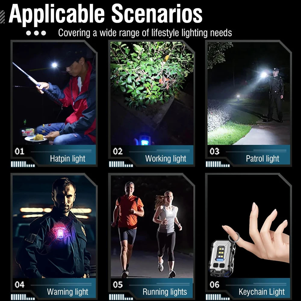 Ultra-bright COB LED keychain flashlight with magnetic base