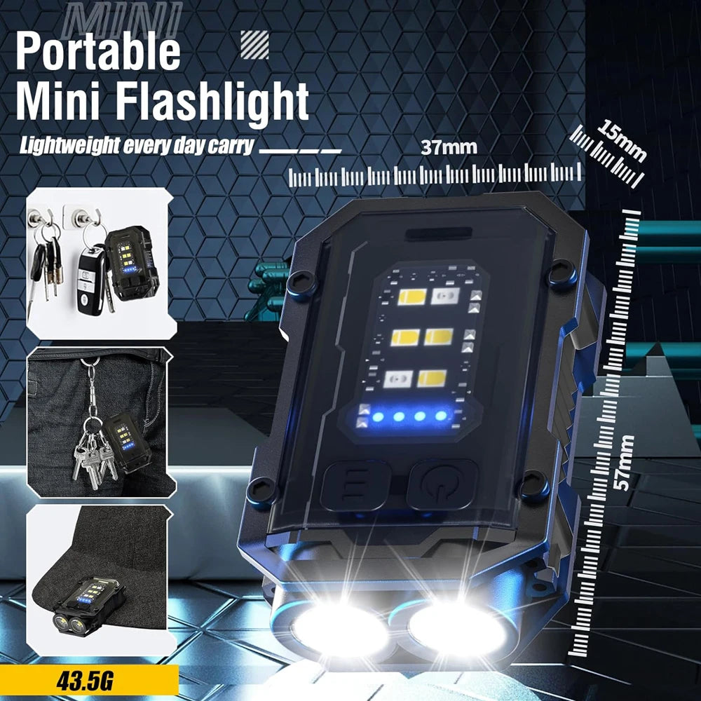 Ultra-bright COB LED keychain flashlight with magnetic base