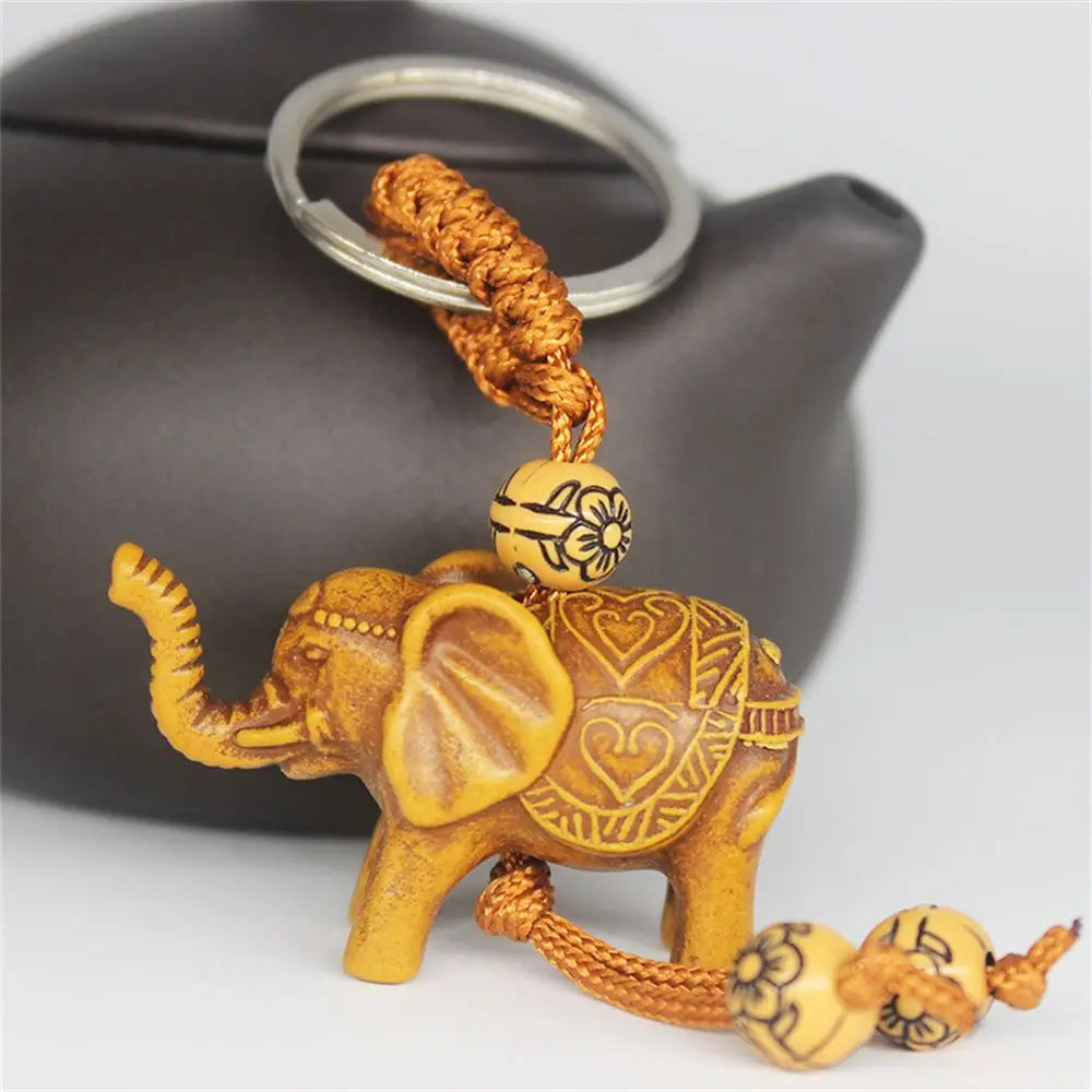 Lucky elephant spiritual keychain with detailed engraving