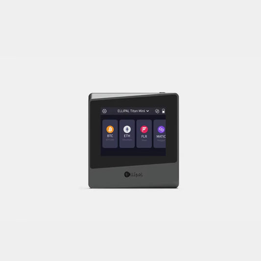 Ellipal Titan Mini Cold Wallet featuring a 100% air-gapped touchscreen interface for secure crypto storage.