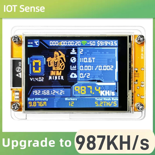 ESP32 Smart Display NMMiner 987KH/s Solo Bitcoin Lottery Miner