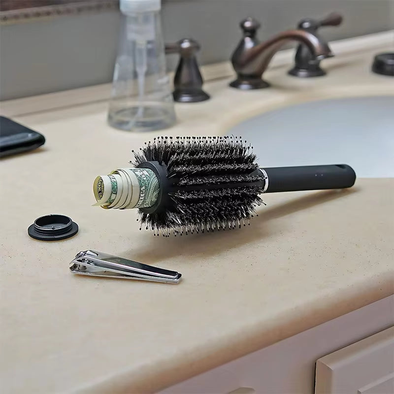 Hidden Hairbrush Diversion Stash-Spot: Decoy Compartment for Valuables