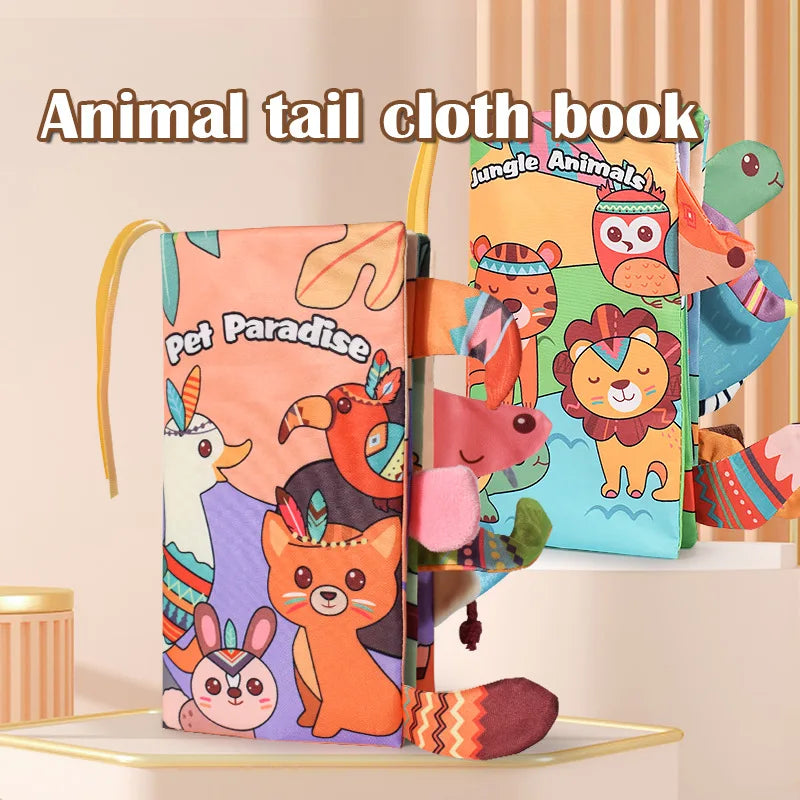 Animal Tail 3D Cloth Baby Books Animals | Strength-Development Books