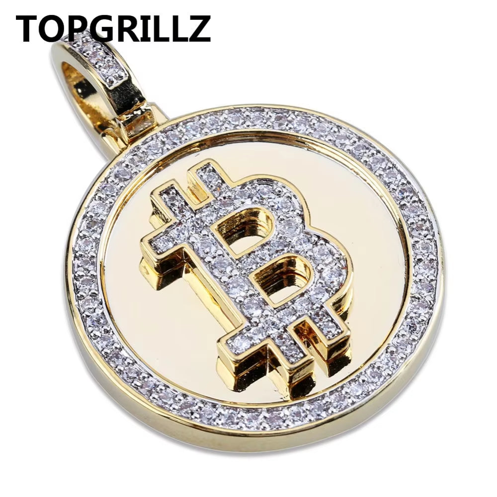 Bust-Down Bitcoin Big-B Piece & Chain | Blockchain Bust-Down