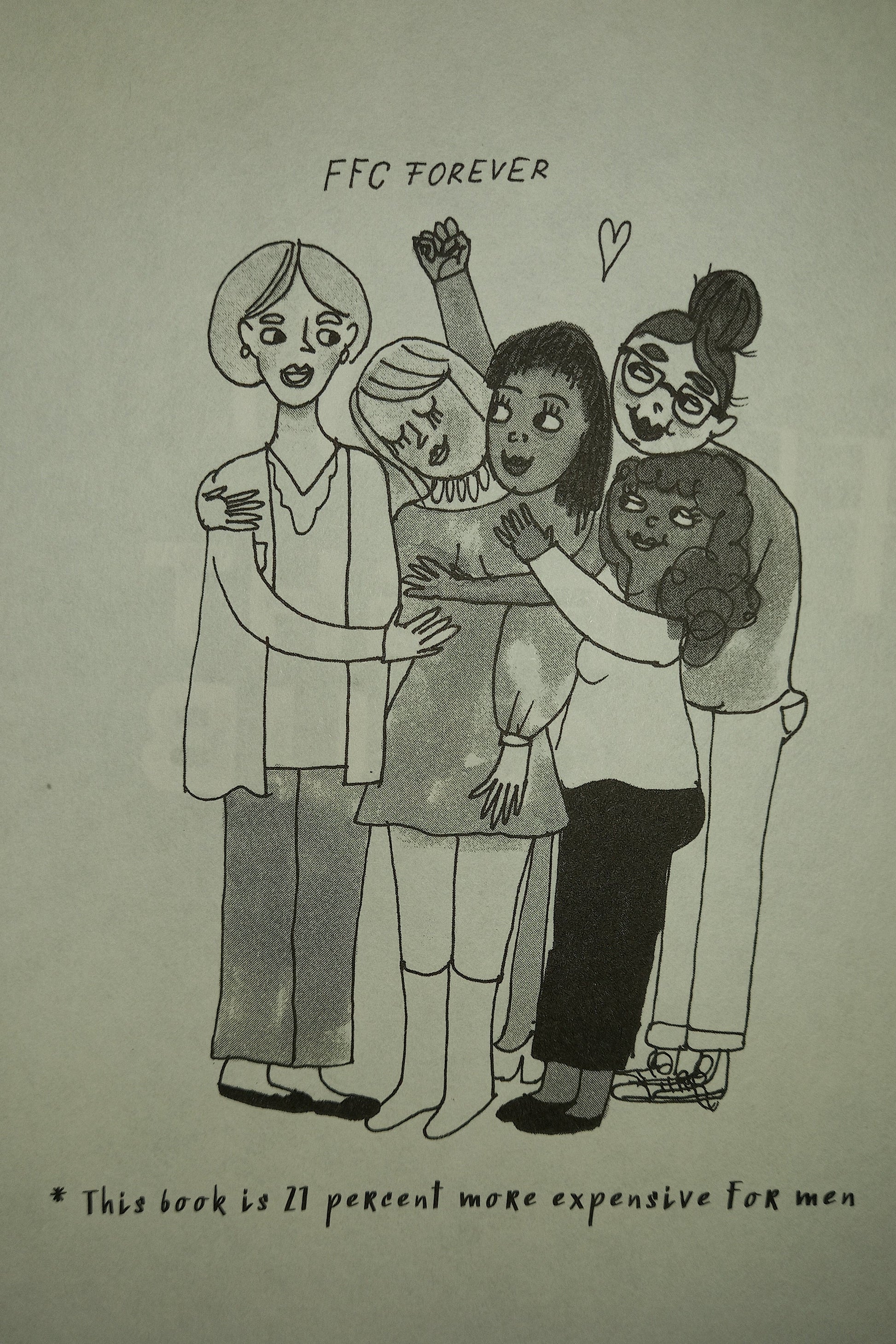 Illustration page from book 'Feminist Fight Club: A Survival Manual (for a Sexist Workplace)' by Jessica Bennett.