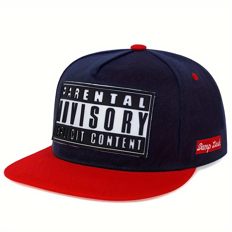 Black snapback hat with Parental Advisory Explicit Content patch