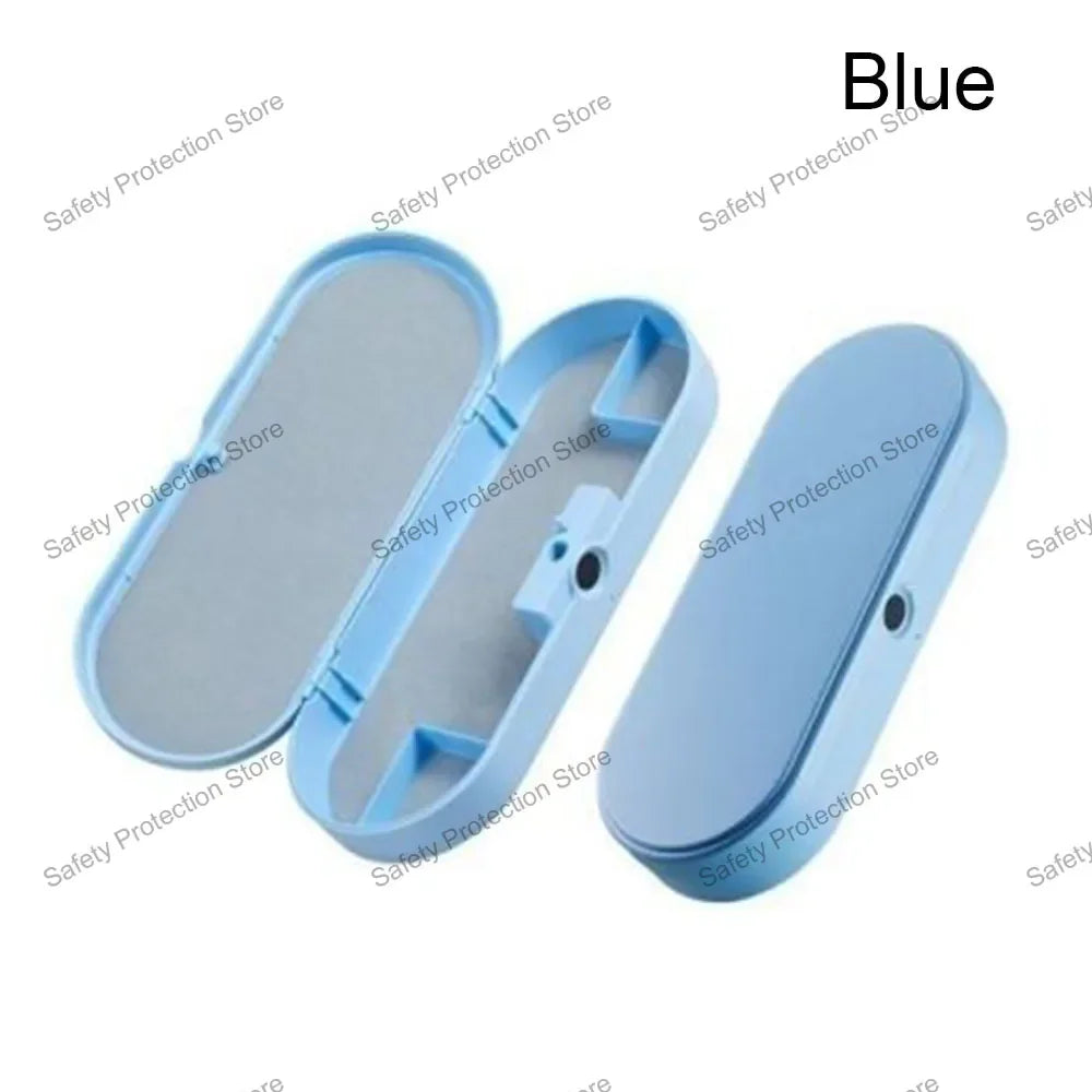 Blue protective case for a device on a white background