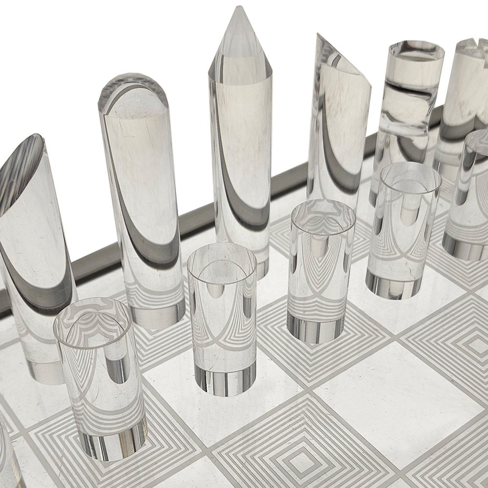 Bust-Down Luxury LED Chess board illuminated in the dark, showcasing the futuristic aesthetic.