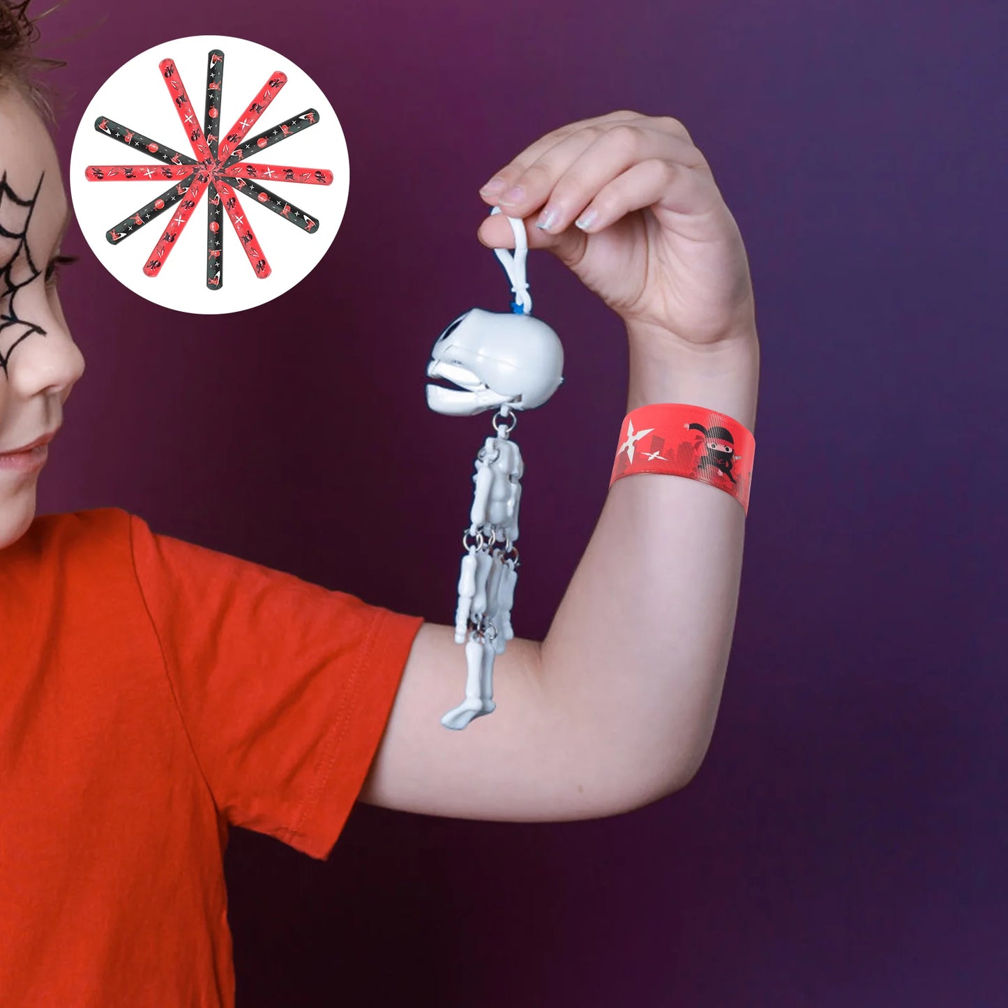 Ninja Slap Bracelet (12) Set Party Pack | Perfect Kids Party Favor Toy Snap Band Slapping Bracelets