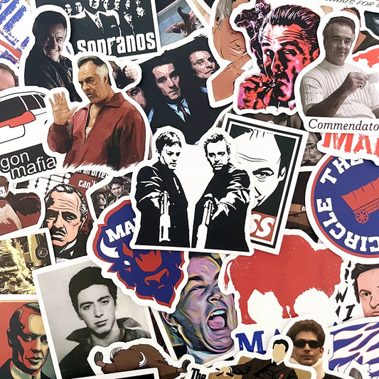 Gambino Bambino Gifts: 50-pack Bundle of Mafia Stickers | Featuring Classic Mafioso Moments