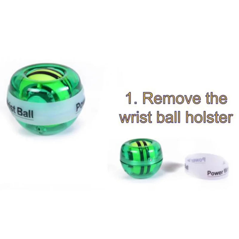 Green wrist ball with wrist band on a white background