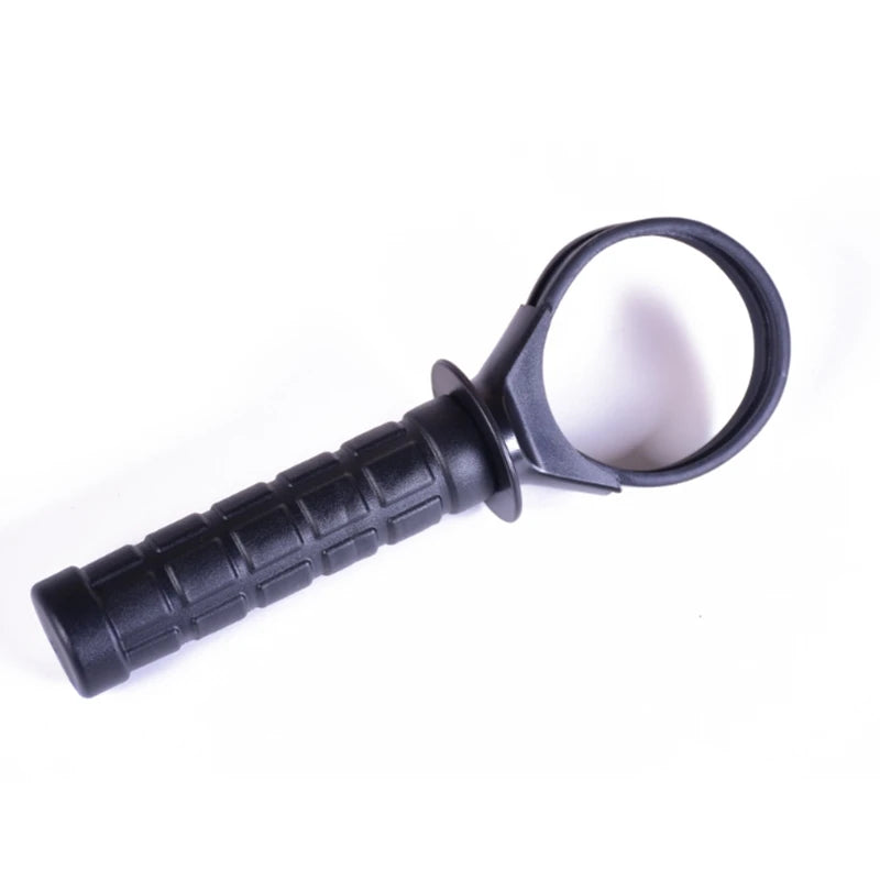 Black gyro ball wrist travel workout companion with handle on a white background
