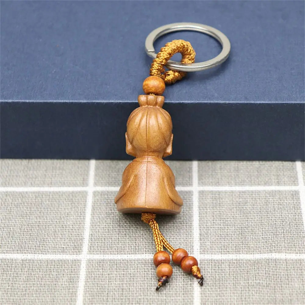 Keychains Bust Wooden Buddha & Elephant Keychains – Hand-Carved Spiritual Totems ...