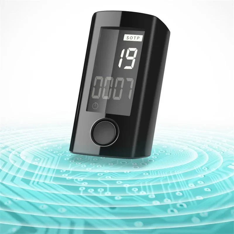 Electronic gyroscope hand strengthener ring for grip and forearm training.