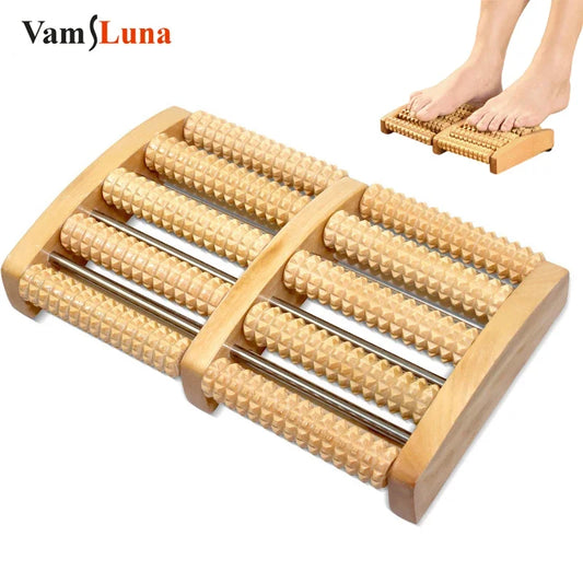 Healthy Feet Manual Massage | Wooden Reflexology Roller Floor Foot Massager