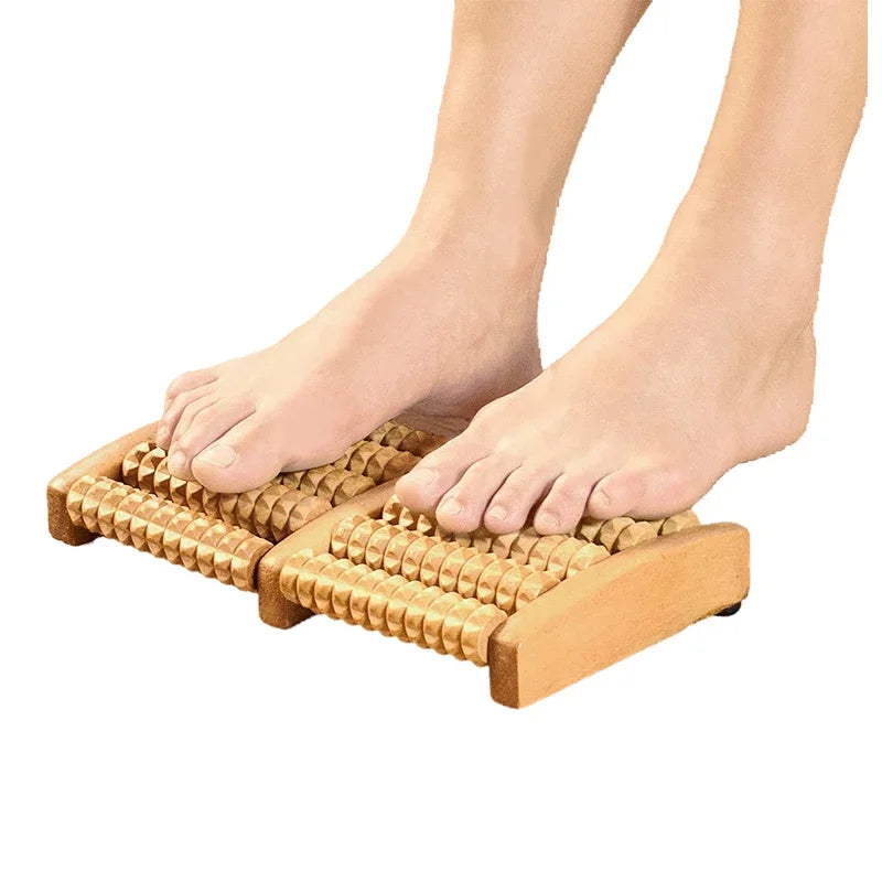 Healthy Feet Manual Massage | Wooden Reflexology Roller Floor Foot Massager
