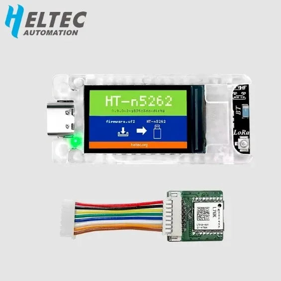 Heltec Automation electronic module with display and connectors on a white background