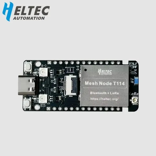 HELTEC Automation Mesh Node T114 electronic component on a gray background