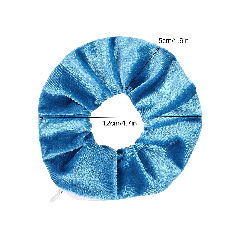 Hidden Zipper Pocket Elastic Scrunchie Stash-Spot Stylish Storage