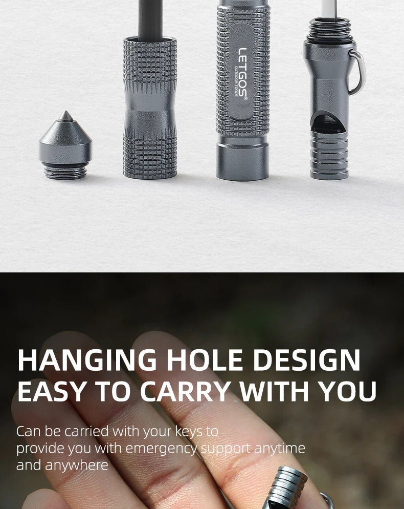 Small power whistle with hanging hole design on a white background