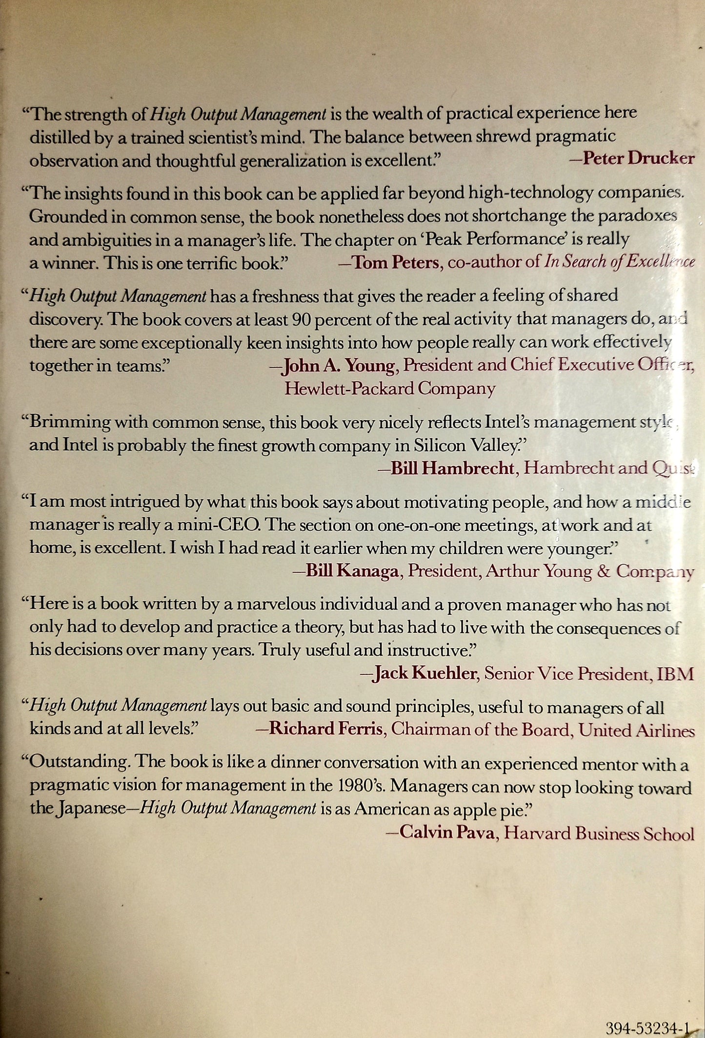 High Output Management by Andrew S. Grove