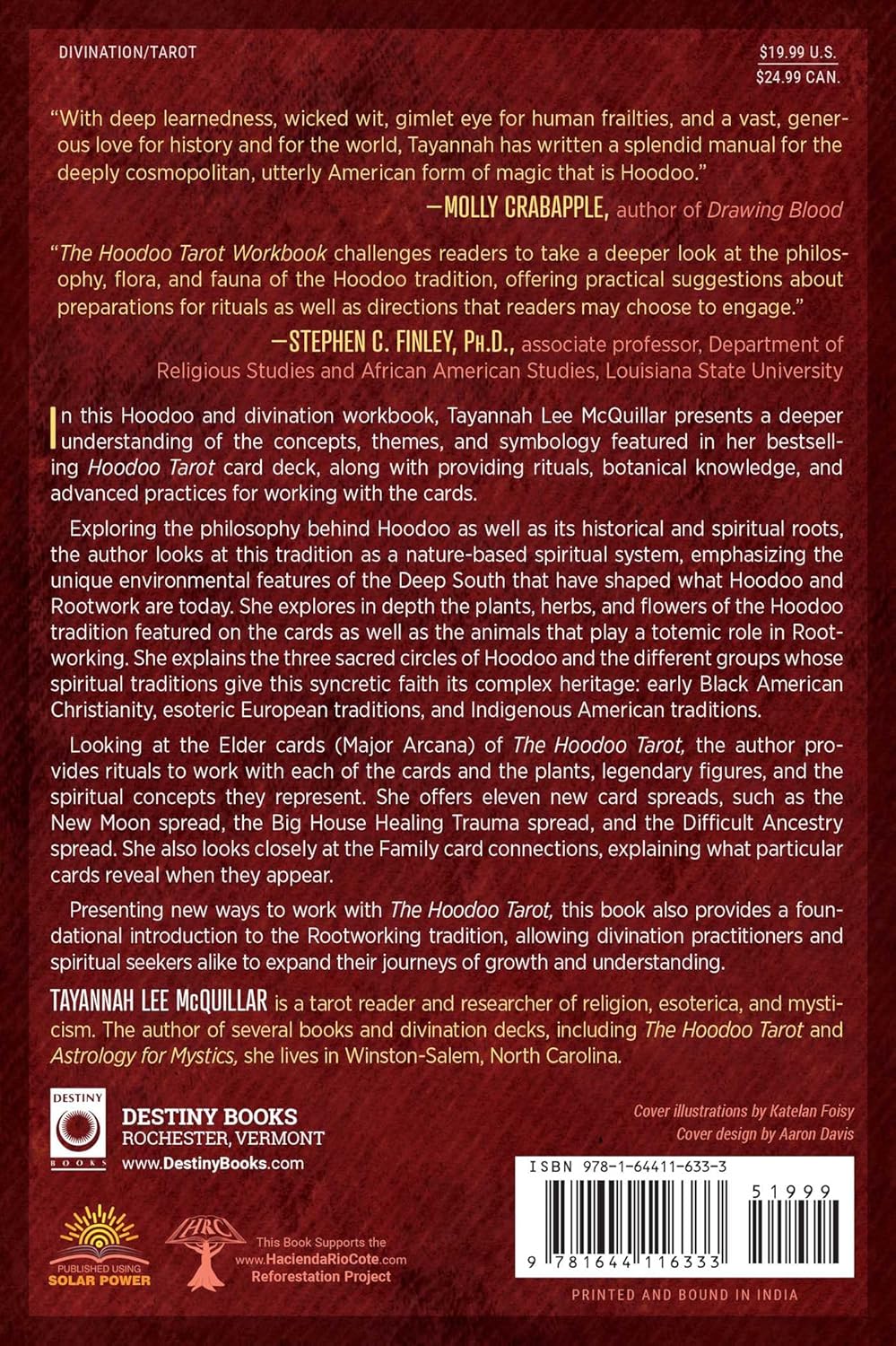 The Hoodoo Tarot Workbook by Tayannah Lee McQuillar