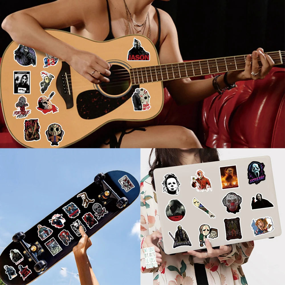 Horror Film Franchise Stickers – Villain Variety Bundle (10/30/50/100 Pack)