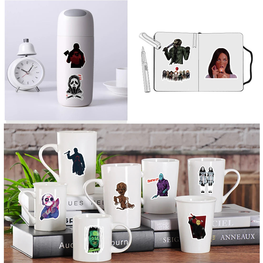 Horror Film Franchise Stickers – Villain Variety Bundle (10/30/50/100 Pack)