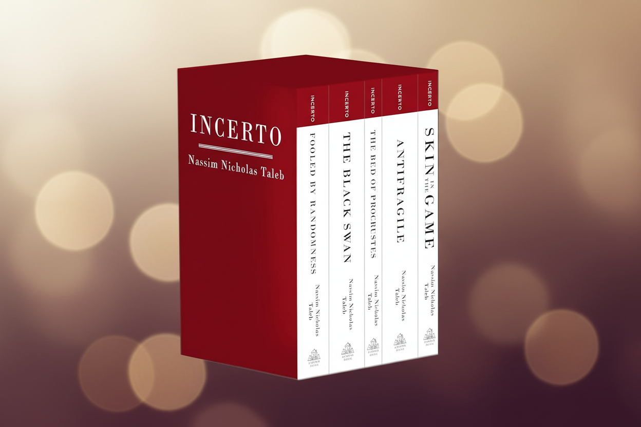 Image of the Book Boxed Set Bundle "The Incerto Collection: Fooled by Randomness, The Black Swan, The Bed of Procrustes, Antifragile, Skin in the Game" by Nassim Nicholas Taleb