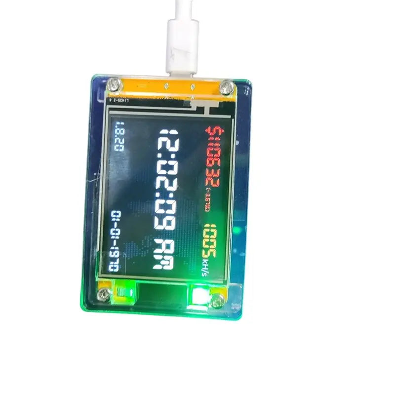 Digital NerdMiner module with display on a white background