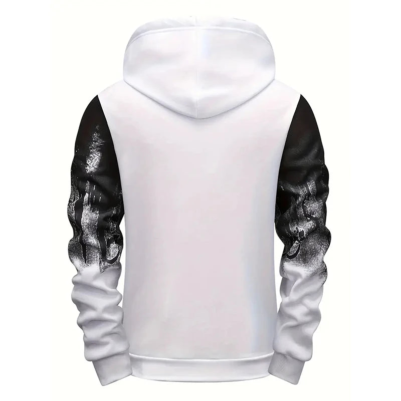 Italia gradient hoodie with "ITALIA" print, Italian flag, and unique bleed effect in red, grey, green, or white—unisex pullover, S–4XL.