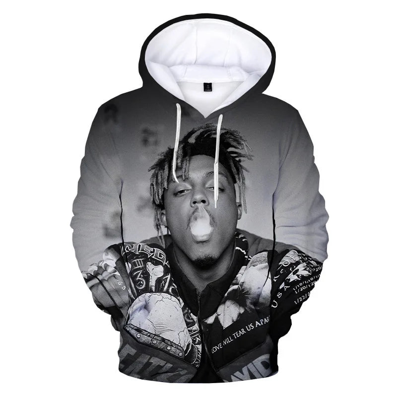 Official Juice WRLD 999 All-Over Print Hoodies | Legends Never Die Rap Tribute Merch
