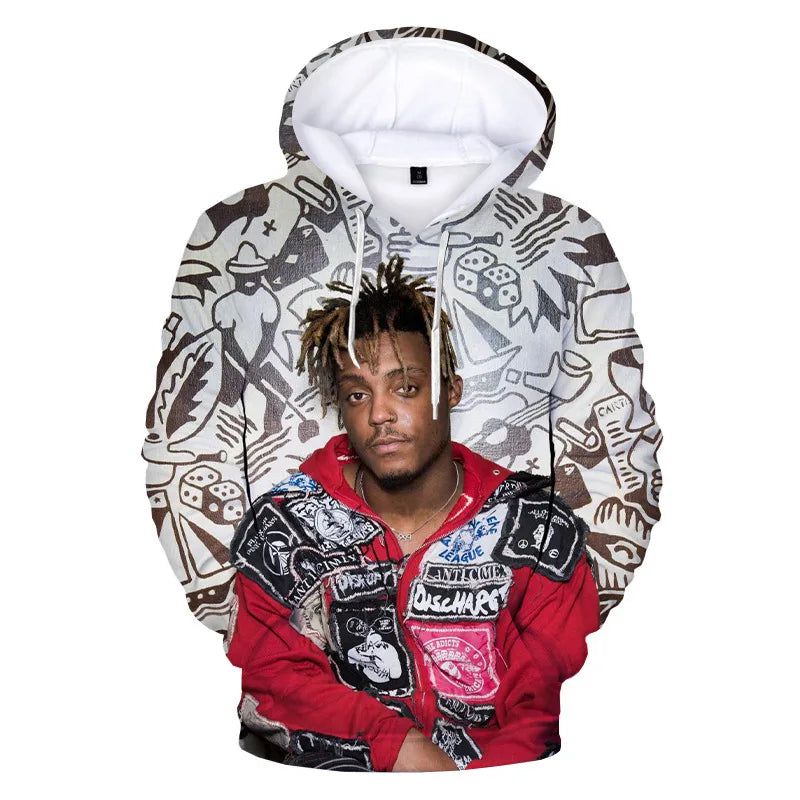 Official Juice WRLD 999 All-Over Print Hoodies | Legends Never Die Rap Tribute Merch
