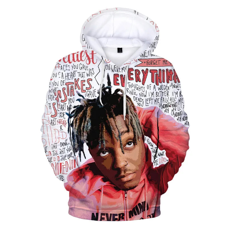 Official Juice WRLD 999 All-Over Print Hoodies | Legends Never Die Rap Tribute Merch
