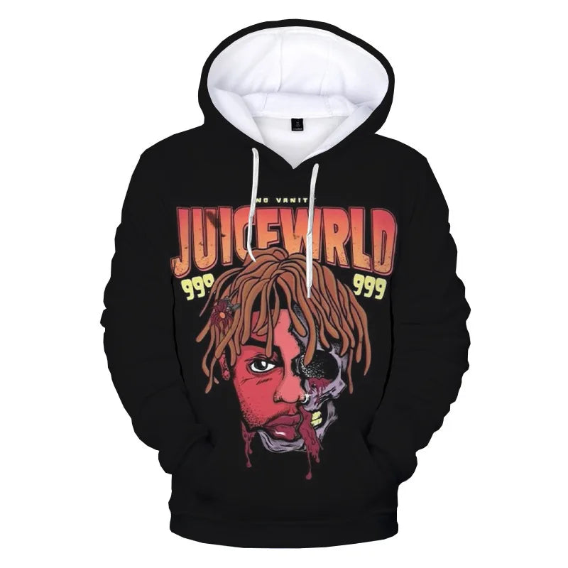Official Juice WRLD 999 All-Over Print Hoodies | Legends Never Die Rap Tribute Merch