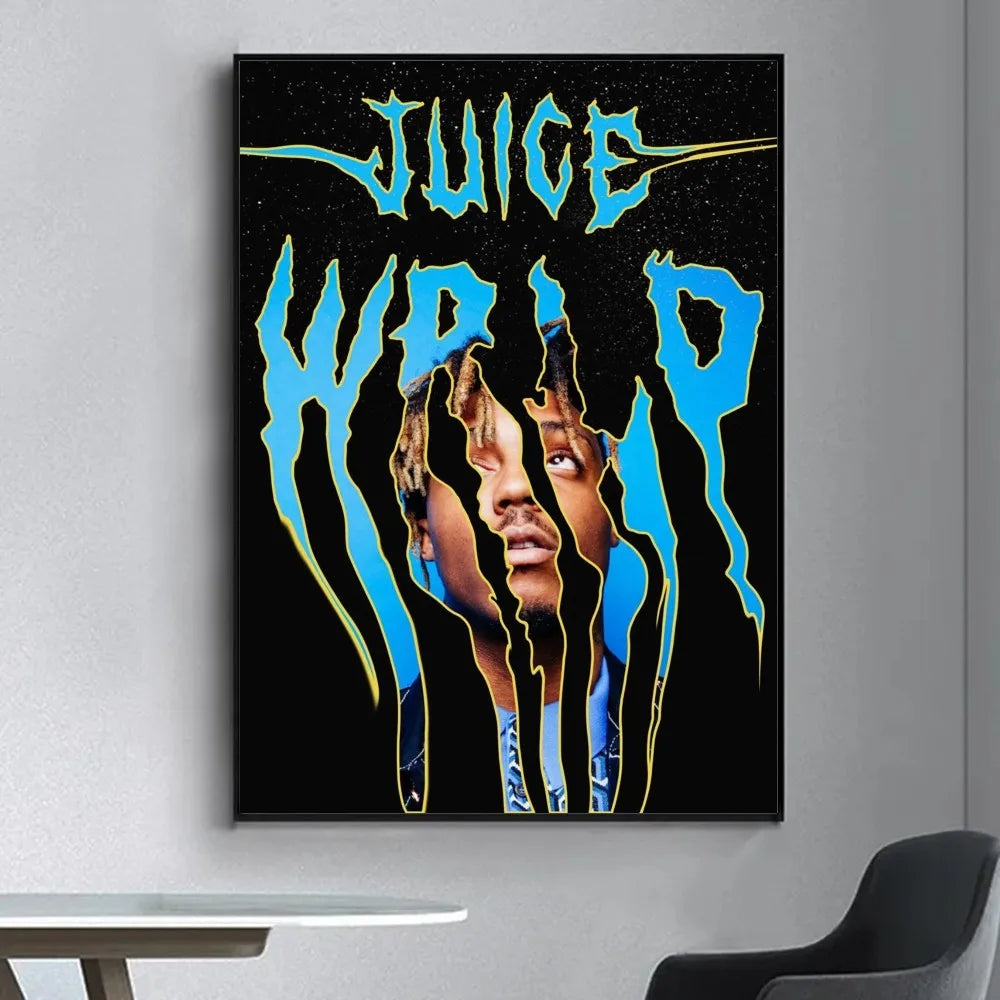 Juice WRLD wall poster featuring 999 theme and vibrant colors