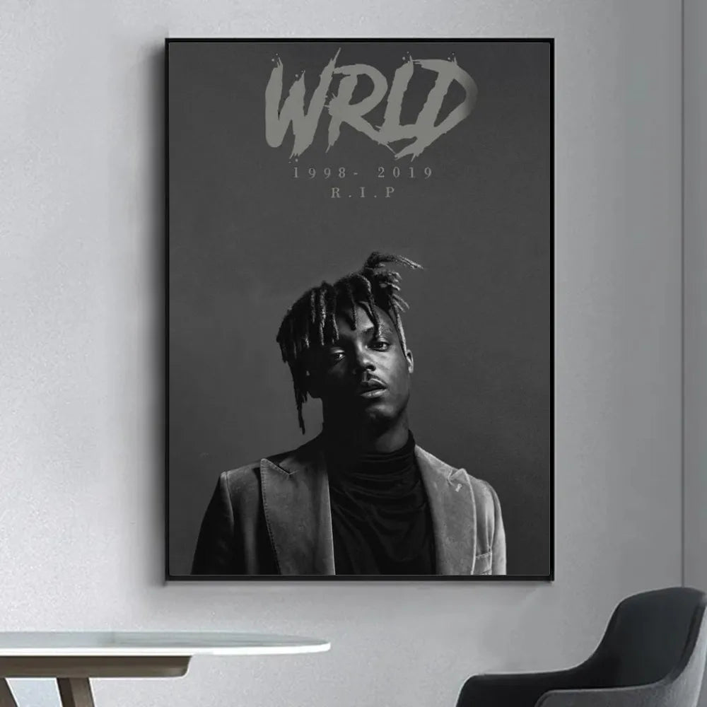 Juice WRLD wall poster featuring 999 theme and vibrant colors